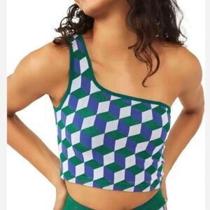 NWT Free People Movement Throw One Shoulder Jacquard Bra Geometric XL